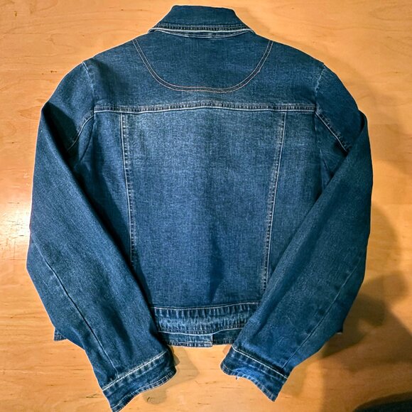 BEREK 2 by Takako Sakon Denim Jean Jacket—Crystal Buttons & Floral Lining Large - Picture 13 of 16